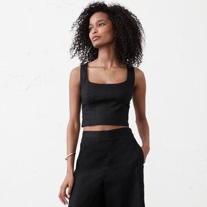 NWT Banana Republic Factory Linen-Blend Square-Neck Bustier